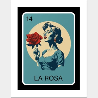 Mexican Lottery La Rosa Rose Game of Mexico Loteria Design Posters and Art